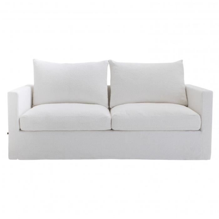 Canapé Bouclette Brooklyn Haomy Blanc 240x95x92 cm