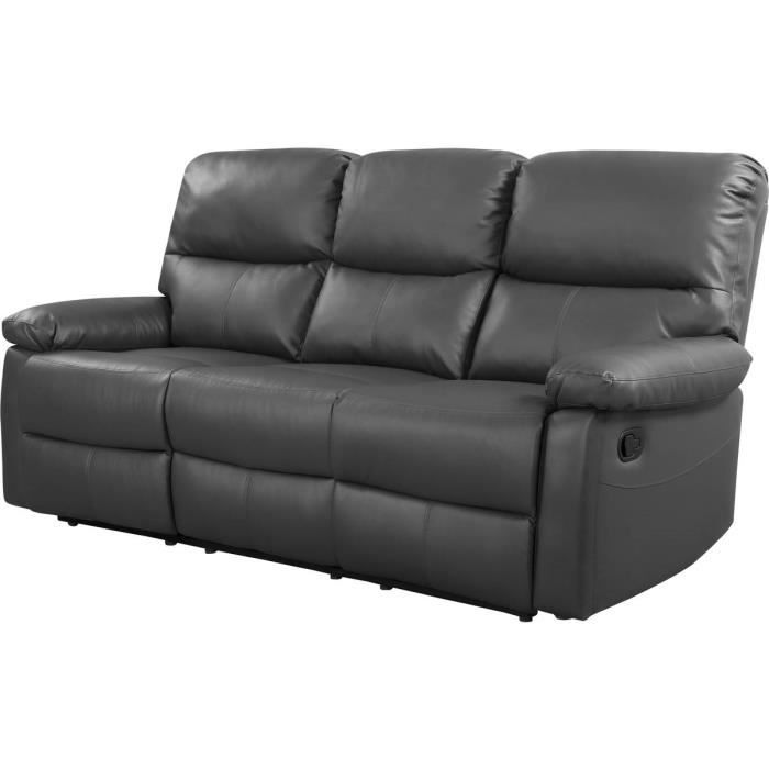 Canapé relax Lincoln - HABITAT ET JARDIN - 3 places - Gris