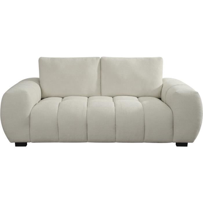 Canapé en tissu chenille - HABITAT ET JARDIN - Cambon - 3 places - Beige - Confort moelleux