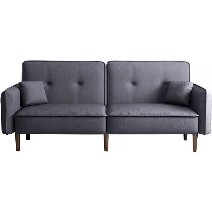 Canapé droit clic clac convertible " Caspian" - Gris