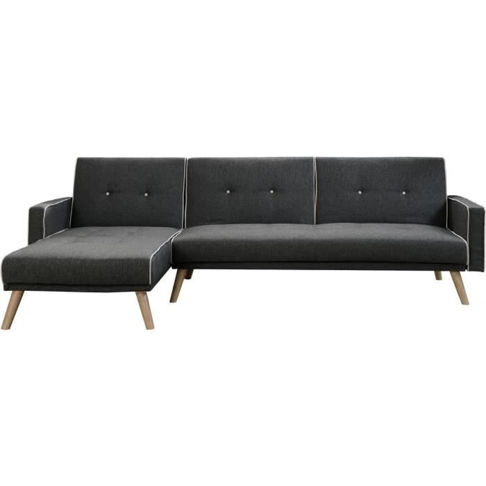 Canapé d'angle convertible - HABITAT ET JARDIN - Jules - 3 places - Gris - Réversible