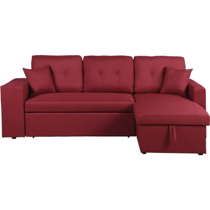 Canapé d'angle convertible-réversible "Axel" - Rouge