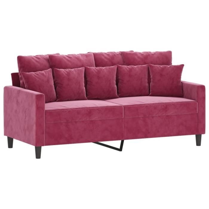 FYDUN Canapé à 2 places Rouge bordeaux 140 cm Velours 111607