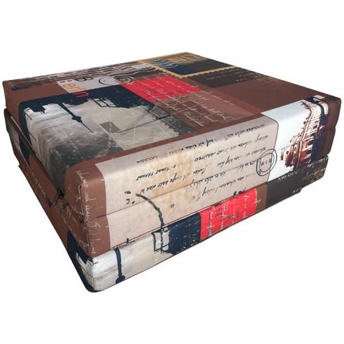 Matelas d'appoint pliant - Urban Contemporain - Berlin - 180x65x7 cm - Housse déhoussable - Confort moelleux