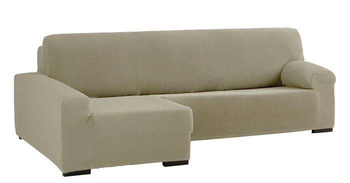 Eysa - F0370611I - Cora Bi-Elastique Chaise Longue Gauche, Vue frontale, Polyester Coton, Lin, 39x35x19 cm