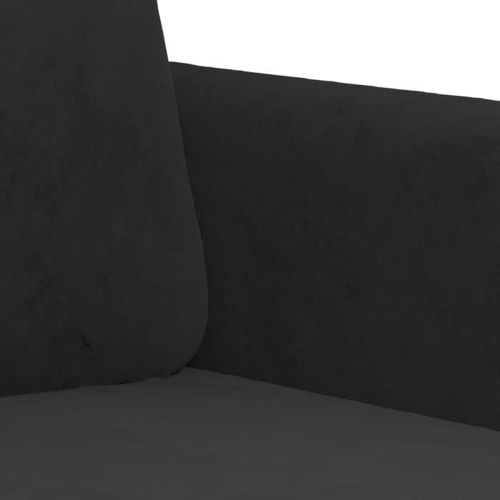 ESTINK Canapé à 3 places Noir 180 cm Velours 112258