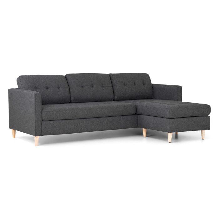 Dynamic24 Coin Mars En Gris Foncé Chaise Longue à droite ou à Gauche Gewendet Paysage Intérieur