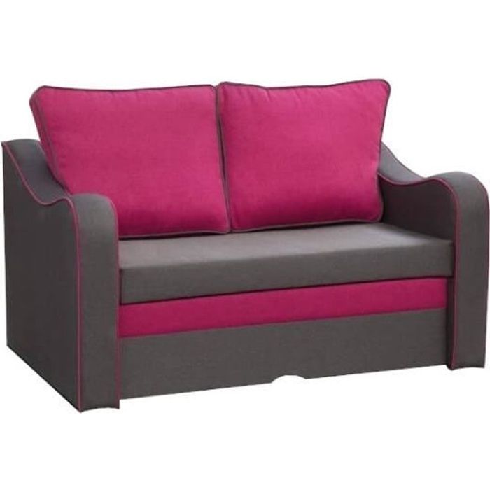 Petit Canapé lit Convertible Salon Chambre d'ado Relax 2 Places Noveau Lucky (Rose)