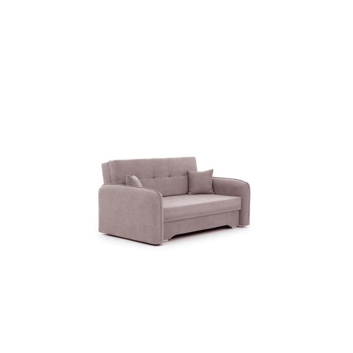 Fauteuil convertible en lit 1 place en tissu avec coffre de rangement Canapé - lit 155x105x75 SOFA LILIANE (Rose - Poco 101)