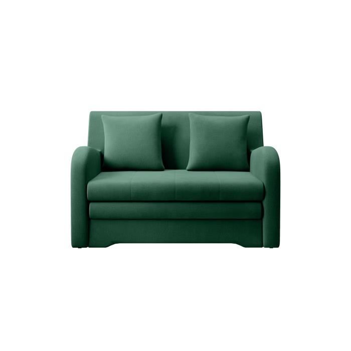 Fauteuil convertible en lit 1 place avec coffre de rangement Canapé-lit - 130x85x103 cm - AMIRO (Vert foncé - Nube 35)