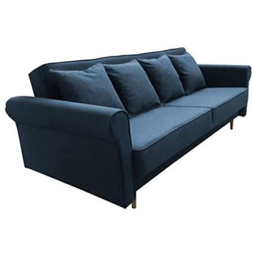 Canapé lit Convertible Salon Relax 3 Places Noveau scandinave Design Tamaris (Bleu Marine)