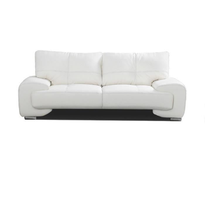Canapé Fixe 2 Places Simili Cuir 190 x 100 x 90 cm Bureau Florida (Blanc)