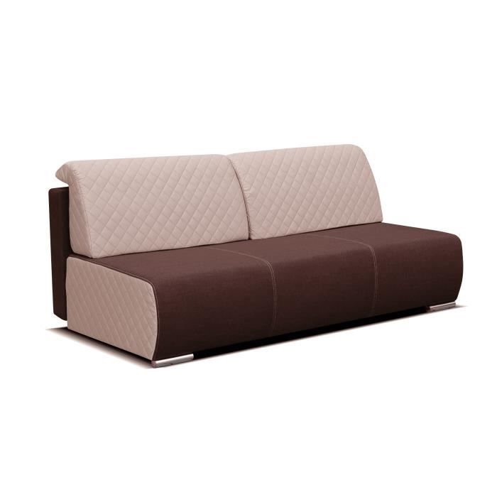 Canapé en lit convertible avec coffre de rangement - salon & séjour - 195x90x80 cm - LOTTO - Marron + Beige (Sawana 26 + GKU 22)