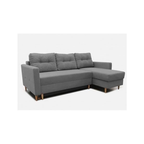 Canapé d'angle inclinable avec fonction couchage canapé convertible avec fonction couchage avec méridienne - PRIMM (gris foncé)