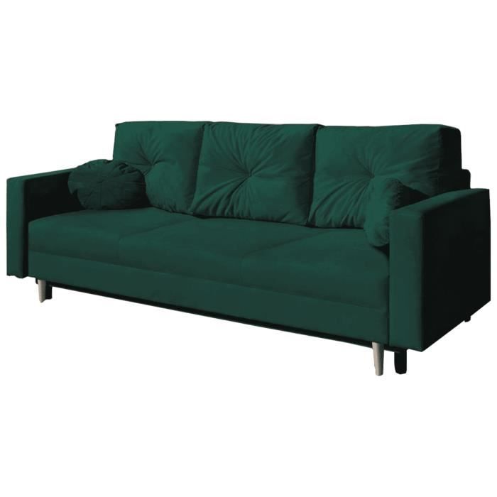 Canapé avec fonction de couchage et coffre de lit, salon avec fonction de couchage - MILANO (Grun - Trinity 28)
