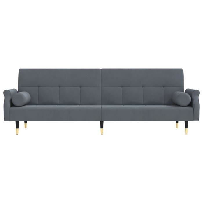 FAN-Canapé-lit avec coussins gris foncé velours-FAN351858