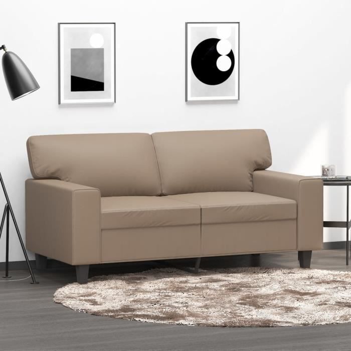 FAN-Canapé à 2 places Cappuccino 120 cm Similicuir