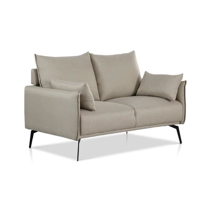Canapé scandinave 2 places beige - Ivar