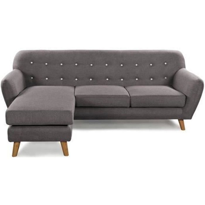 Canapé angle réversible 3 places gris - Sven - DESIGNETSAMAISON