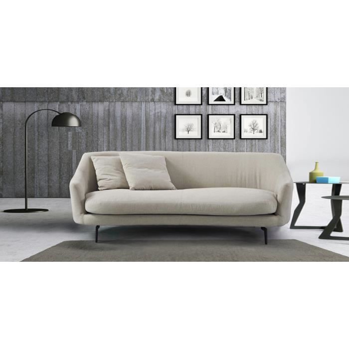 Canapé 3 places en tissu beige - Ontario - DESIGNETSAMAISON