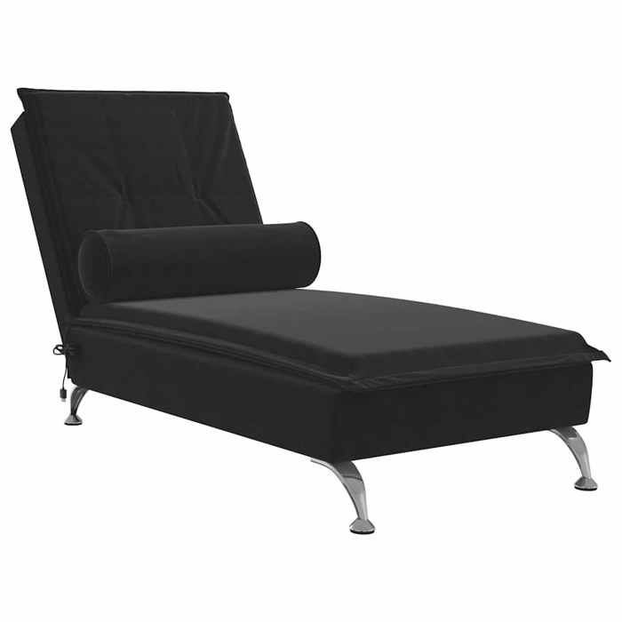 Meridienne chaise longue pour interieur fonction de vibration avec traversin en velours noir DEC026157
