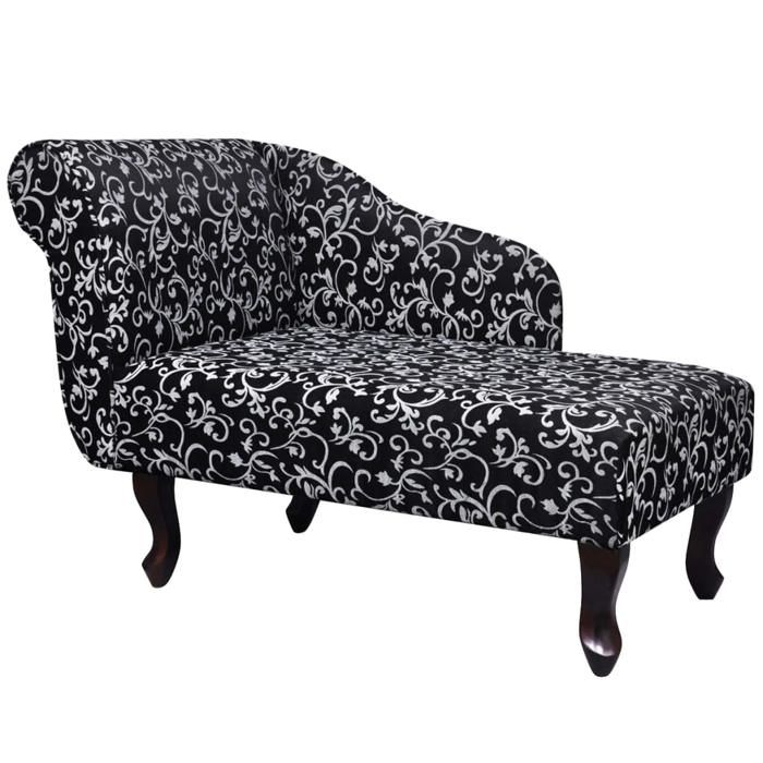 Meridienne chaise longue pour interieur en tissu noir et blanc DEC026203