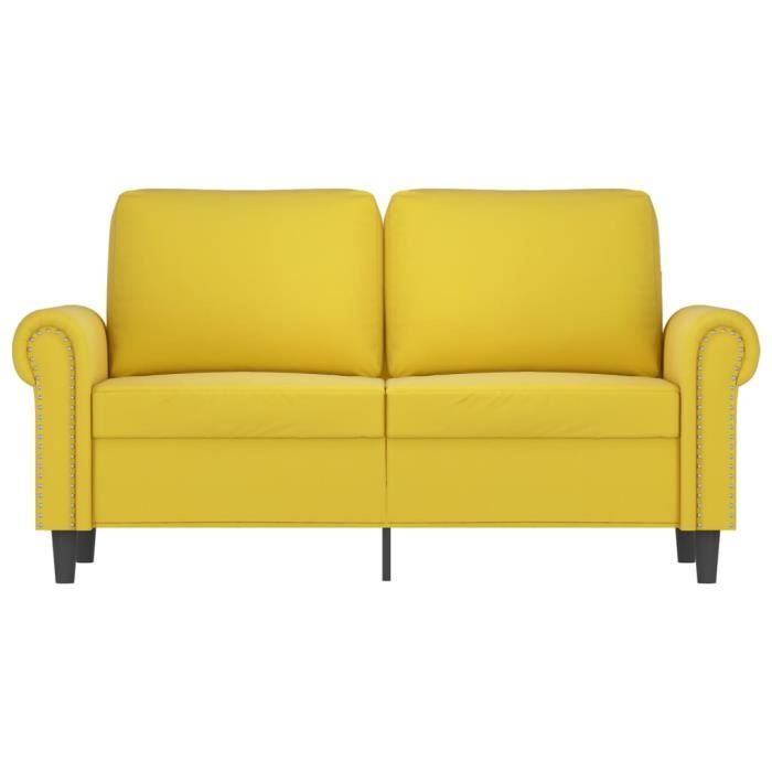 LIS Canapé à 2 places Jaune 120 cm Velours CQ019
