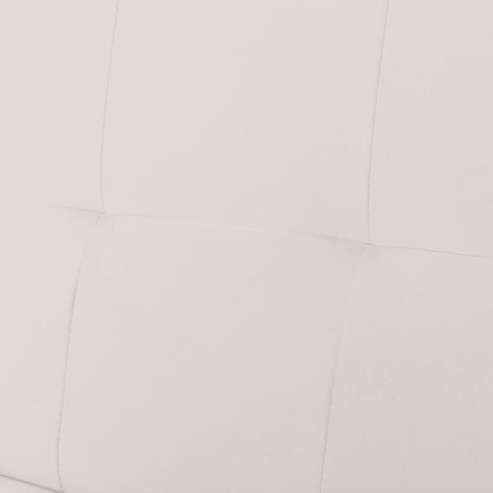 Canapé-lit réglable avec 2 oreillers Cuir synthétique Blanc crème -VIQ