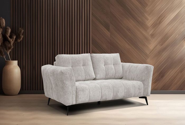 Canapé droit 2 places tissu beige - Kalmer - Ferme - Contemporain - Design