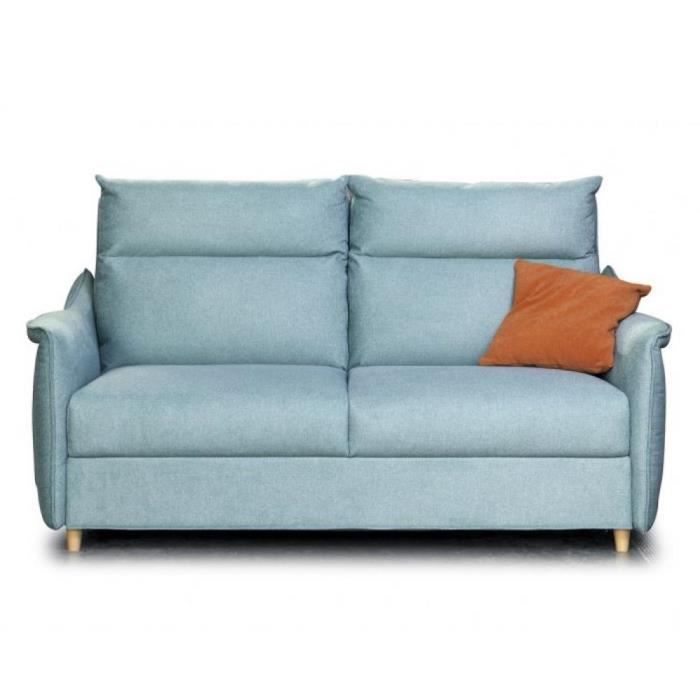 Canapé convertible express CHORUS couchage 140 cm Negramaro bleu bleu Tissu Inside75