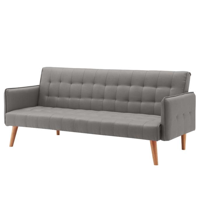 SVEG - Canapé convertible scandinave 3 places en tissu gris