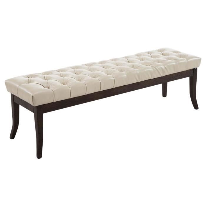 Banquette élégante Ramses en Similicuir - CLP - 150 cm - Ferme - Crème