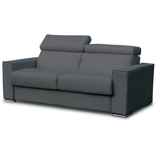 Canapé lit Andorra 3 places tissu ritz gris foncé 160 cm