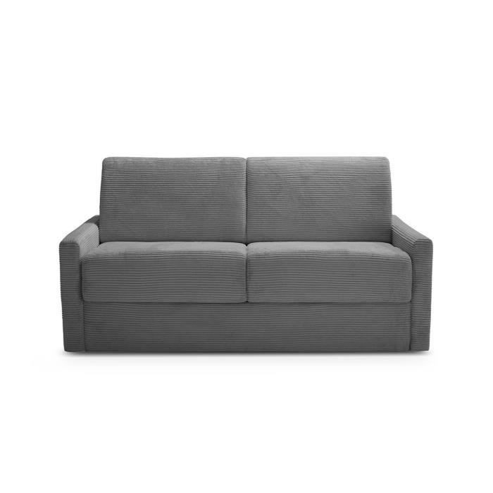 Canapé convertible 3 places en velours côtelé L175 cm - 175 cm X 100 cm X 87 cm - BL/000 - Anthracite