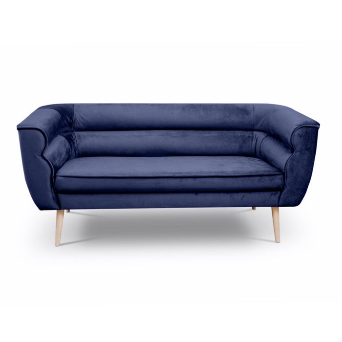 Meubles de salon - BETTSO MARO3 - Canapé 3 places, sofa relax, mini canapé rembourré en velours Bleu foncé