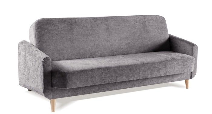 Canapé avec fonction sommeil - Bettso Blanco - avec coffre à literie, couchage 198 x 118 cm, largeur 225 cm, velours, Gris