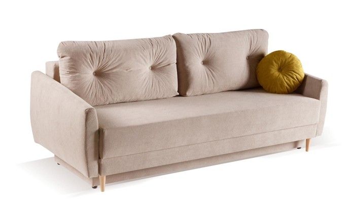 Canapé avec fonction de couchage - Bettso Anes - canapé-lit avec coffre de lit, couchage 200 x 140 cm, daim-velours - Beige