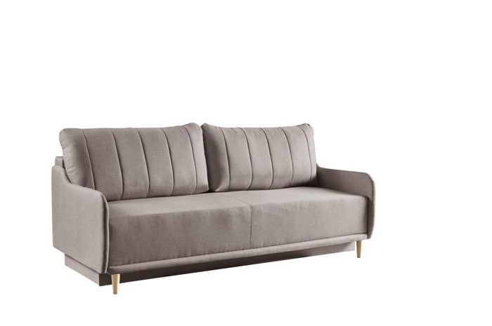 Canapé avec fonction de couchage - Bettso Moris - avec coffre à literie, couchage 200 x 140 cm, daim-velours, Brun
