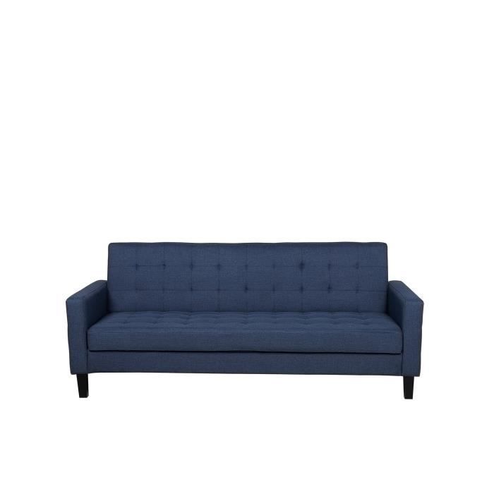 Canapé lit convertible BELIANI - bleu foncé - 3 places - rangements