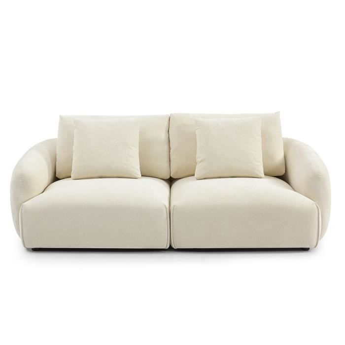 Canapé 3 places scandinave Isa chenille blanc cassé - Livin24 - Confortable et design