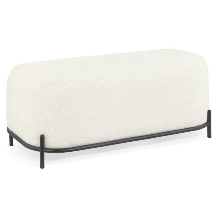Banquette design ORSO BENCH - ALTER EGO - Beige, Noir - Métal, Textile - 122x42x46 cm