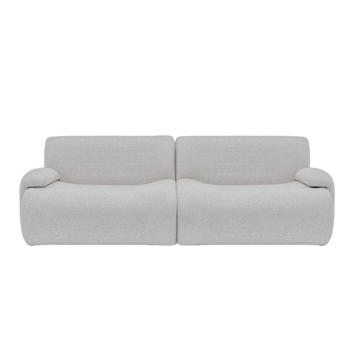 SWAN - Canapé 3 places en tissu gris clair