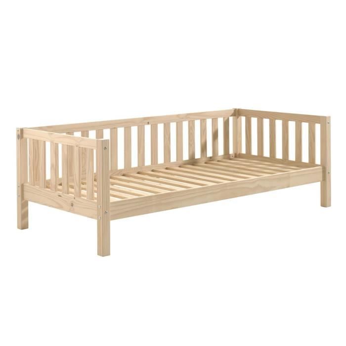 YAX - Lit Banquette 90x200cm en Pin Naturel