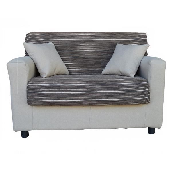 Canapé 2 places noisette 2 - tissu amovible 124 cm BOLOGNA
