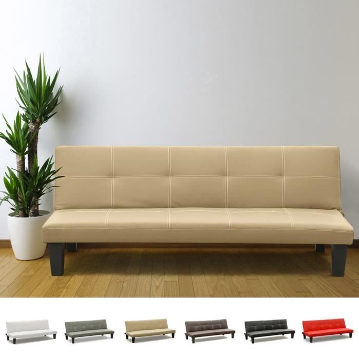 Canapé Clic Clac convertible 3 places en similicuir économique Topazio - ProduceShop