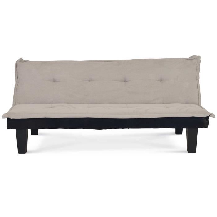 Canapé-lit Hamburg en microfibre - AMBURGO - Convertible - Gris - Tissu
