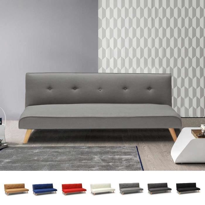 Canapé-lit convertible 2 places Larimar - MARQUE - Gris foncé - Tissu - Contemporain - Design - Quotidien