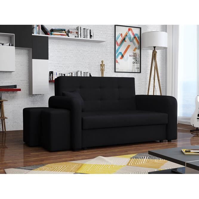 Canapé-lit Columbus 157 - Manila 18 - 158x85x98cm - Noir - Zig Zag