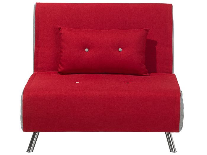 Canapé-lit rouge BELIANI FARRIS - Style scandinave-moderne - Couchage quotidien - Déhoussable
