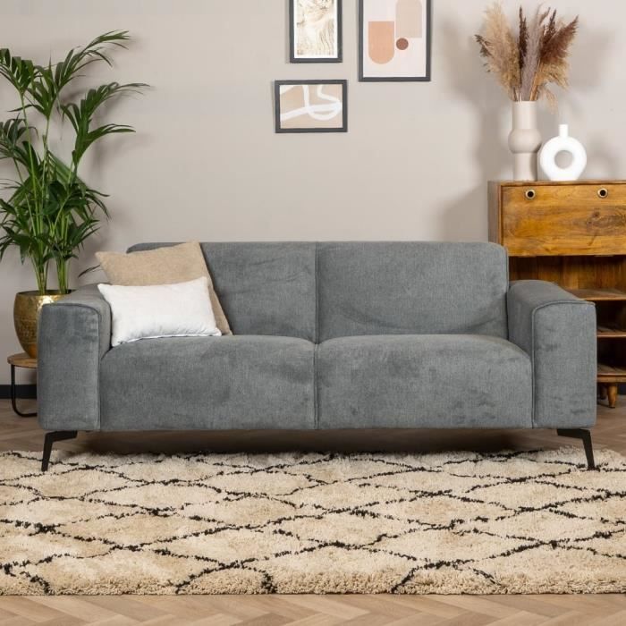 Livin24 Canapé scandinave 2,5 places Vegas anthracite mélange